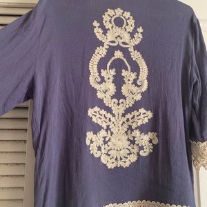 Mauve Kimono with lace detail